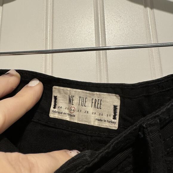 Free People Black Cropped High Waisted Wide Leg Pants Size 26 - Picture 4 of 6